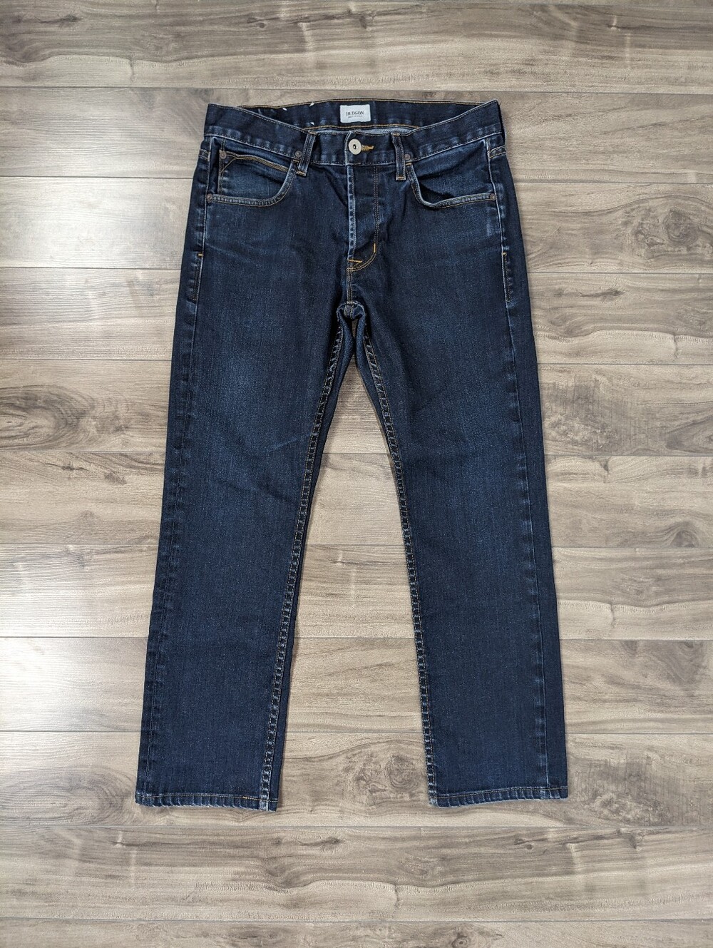 Hudson Men's Byron Jeans 5 Pocket Straight Size 31 Dark Blue